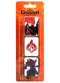 Ластик «Genshin Impact. Пиро», Премьера Паблишинг, 3 штуки