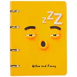 Тетрадь на кольцах в клетку Unnika, "Желтый смайл", 80 листов