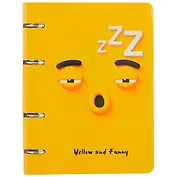 Тетрадь на кольцах в клетку Unnika, "Желтый смайл", 80 листов