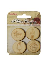 Деревянные фишки с гравировкой №4 Готовим Дома (SCB62000114) (4шт) (упаковка)