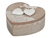 Шкатулка сердце Прованс старинное кружево (12,5х12,5х7) (222-196)