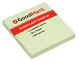 Блок бумаги 76*76 самоклеящийся зеленый 100л, GoodMark