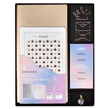 Записная книжка А6 96л золотая, мягкий переплет, стикеры+скрепки+брелок в комплекте, тонир.блок