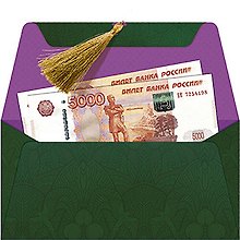 Конверт для денег с кисточкой Царевна-лягушка код 14 8701