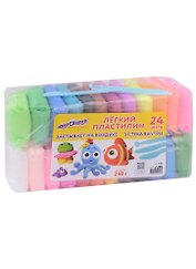 Лёгкий пластилин "Юнландия" 24 цвета + 3 стека