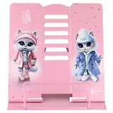 Подставка для книг/учебников "ГОРОДСКИЕ КОШЕЧКИ" 19х20х15,5см, розовая, металл