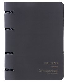 Тетрадь на кольцах «Believe. Черный» 120 листов в клетку, А5, сменный блок - Be Smart