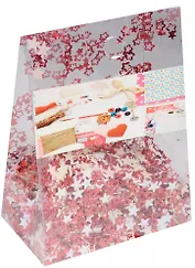 Пайетки в пластиковой упаковке с наклейкой, звездочки красно-белые (15-02407-J1)