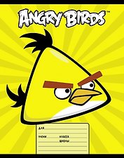 Тетрадь в линейку Angry Birds, 18 листов, в ассортименте