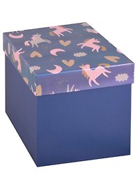  Коробка подарочная "Единорог" 14,5*14,5*14,5 см, голография, картон 