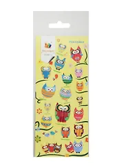 Наклейки декоративные, многоразовые, бумажная Совы 1 7*16см