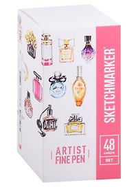 Ручки капиллярные 48цв Artist fine pen Basic, к/к, Sketchmarker