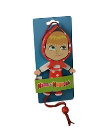 Игрушка деревянная Маша дергунчик хитрая (горох) (YX108) (упаковка)