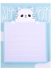 Блок бумаги самоклеящийся 6,5*8,5 30л "Meow" на магните, ассорти, инд.уп.