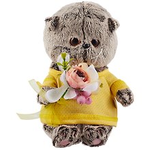 Мягкая игрушка Басик BABY с букетом из цветов и ягод (20 см) (BB-082)