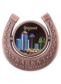 Магнит-подкова Грозный Ночной вид Грозный-сити (мет.цв.медь)