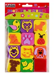 ВЕСЕЛЫЕ ПЕЧАТИ ДОМАШНИЕ ЖИВОТНЫЕ, подушечка с чернилами+веселые печати