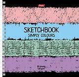 Тетрадь 80л.,А5 SketchBook Simply Colours без линовки, твердая подложка на гребне