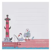 Блок бумаги 90*90мм самоклеящийся 100 л СПб "Корюшка пошла ", инд.уп., подвес