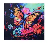 Набор для творчества. Алмазная мозаика с частичной выкладкой на подрамнике "Яркая бабочка", 30 х 30 см