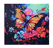 Набор для творчества. Алмазная мозаика с частичной выкладкой на подрамнике "Яркая бабочка", 30 х 30 см