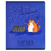 Тетрадь предметная «Любознательные коты. Химия» 48 листов в клетку, со справочными материалами - Феникс+