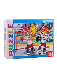 Пазл Игра в хоккей Artpuzzle Рыжий кот  ТМ Брайт кидс 104 элемента ПА-0602
