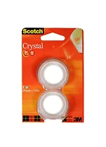 Лента клейкая 02шт 19мм*7,5м кристально-прозр, Crystal, блистер, подвес, Scotch 3M