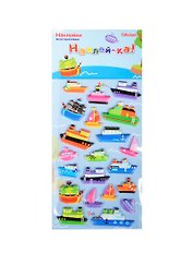 Наклейки декоративные, многоразовые, зефирные 4 Корабли 1 8*15см