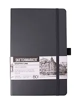 Скетчбук 13*21 80л "Sketchmarker" графитовый, 140г/м2, слоновая кость, тв.обл.