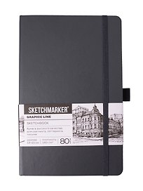 Скетчбук 13*21 80л "Sketchmarker" графитовый, 140г/м2, слоновая кость, тв.обл.