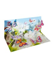 3D открытка Бабочки (Butterflies) (панорама) (A034) (24,5х12)