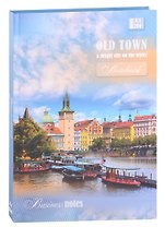 Книга для записей А4 200л кл. "ГОРОД С ЯРКИМИ КРЫШАМИ" 7БЦ, глянц.ламинация