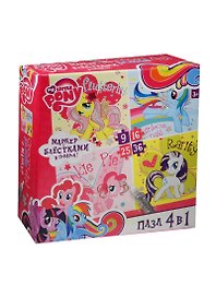 Набор пазлов «My Little Pony» 4в1, 9+16+25+36 элементов + маркер, Origami