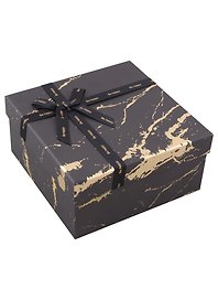 Коробка подарочная "Черный мрамор" 19*19*9,5см, картон