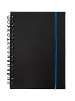 Записная книжка А6 80л кл. "Favorite Black. No 3" спираль, пласт.обл., резинка