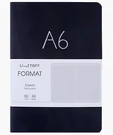 Записная книжка А6+ 60л кл. "Format. No 1" иск.кожа, интегр.переплет, тиснение фольгой