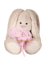 Мягкая игрушка Зайка Ми с букетом роз в сеточке (15 см) (SidX-140)