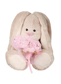Мягкая игрушка Зайка Ми с букетом роз в сеточке (15 см) (SidX-140)
