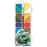 Краски акварельные 18цв «Форсаж» медовые, кисточка, п/у, Proff