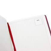 Ежедневник недат. А5 136л "LUMINOUS" малиновый пунш, иск.кожа, интегр.переплет, торец в цвет обл, на резинке, тонир.блок, ляссе - 2