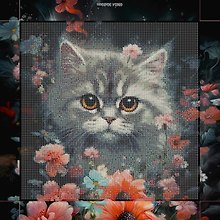 Набор для творчества Феникс+. Алмазная мозаика «Котик в ночном поле», 30 х 30 см