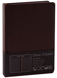 Ежедневник недатированный «Silver Classic» А5, коричневый, 152 листа, экокожа, Listoff