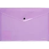 Папка-конверт А4 на кнопке "Glossy Vivid" полупрозрачн.пластик, фиолетовый, Erich Krause