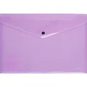 Папка-конверт А4 на кнопке "Glossy Vivid" полупрозрачн.пластик, фиолетовый, Erich Krause