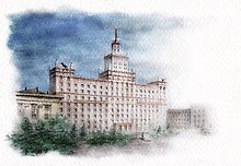 Открытка "Челябинск. Главный корпус ЮУрГУ"