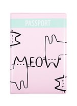 Обложка для паспорта котики Meow (ПВХ бокс) (ОП2020-238)