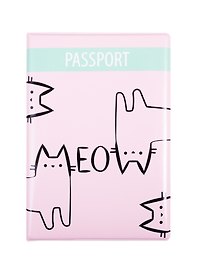 Обложка для паспорта котики Meow (ПВХ бокс) (ОП2020-238)
