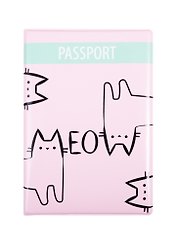 Обложка для паспорта котики Meow (ПВХ бокс) (ОП2020-238)