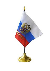 Флаг России настольный, высота 35 см, полотно 21х15 см, на подставке, OfficeSpace
